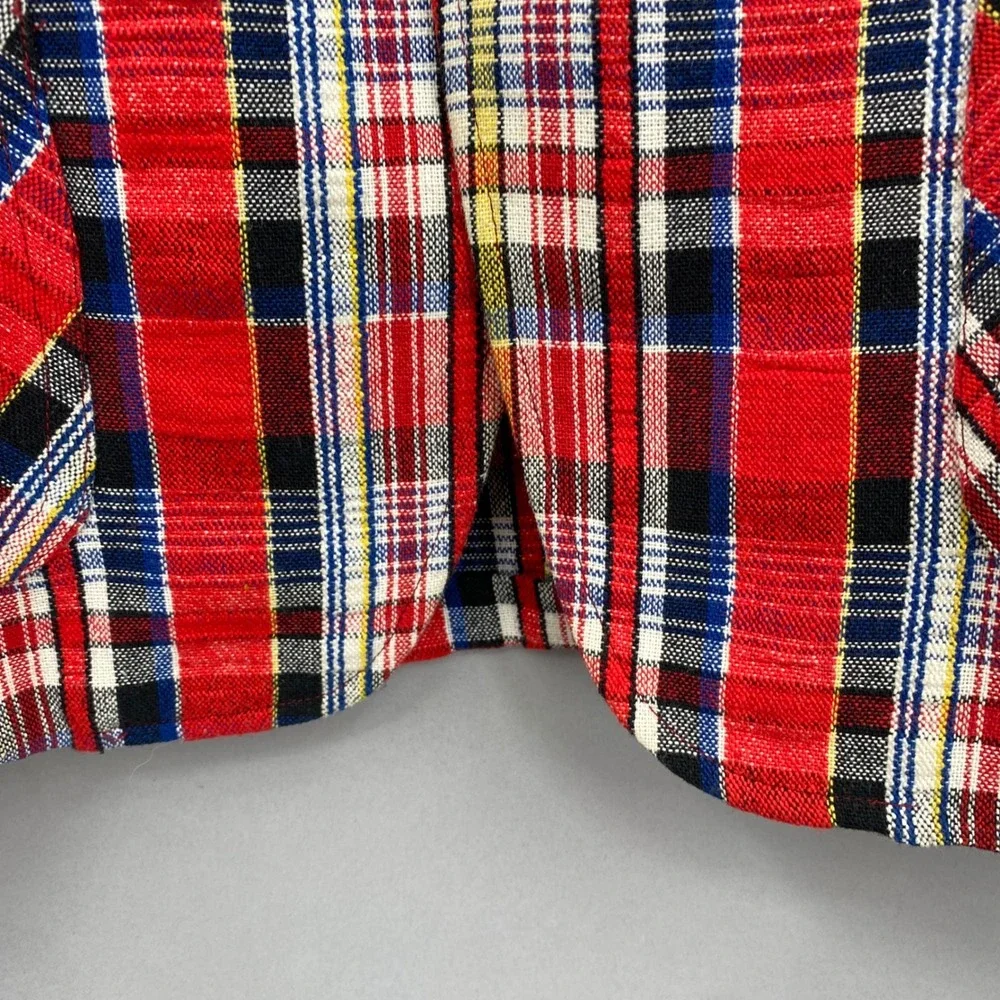 Vintage 70s Johnny Carson Red Tartan Plaid Sport Coat Blazer Mens 40R Mod